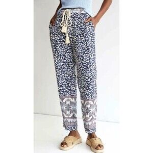 NWT Anthropologie Ollari Boho Tapered Leg Pants Size XL *Missing Belt*
